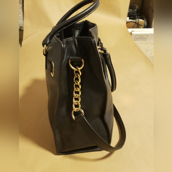 Michael Kors Black Satchel with Gold Accents